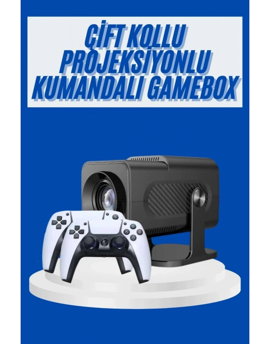 ÇOK SATAN 4K Android Smart Wi-fi Çift Kollu Projeksiyon Game Box Kumandalı Taşınabilir