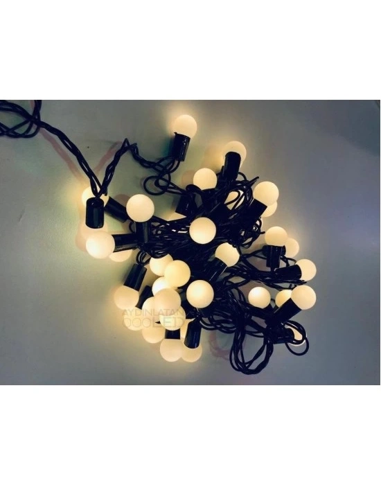 ÇOK SATAN 5 Metre 28 Mini Top Led Sarı Işık Fişli Siyah Kablo