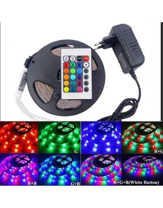 ÇOK SATAN 5 Metre Rgb Şerit Led Seti-iç Ve Dış Mekan Silikonlu-tak Çalıştır
