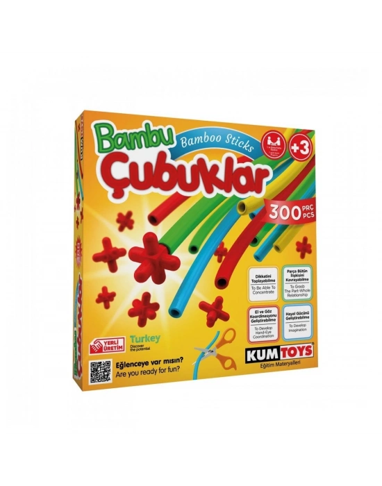 ÇOK SATAN 5462 KumToys, Bambu Çubuklar - 300 parça / +3 yaş