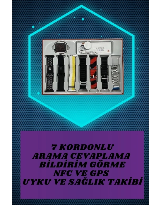 ÇOK SATAN 7 Kordonlu Akıllı Saat Ve Oyuncu Kulaklığı Bluetooth Bağlantılı Android ve İOS Uyumlu