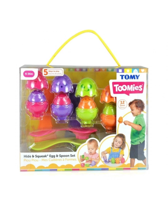 ÇOK SATAN 73082 Tomy, Saklambaçlı Yumurtalar Kaşık Seti, 6-36 ay