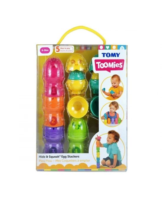 ÇOK SATAN 73083 Tomy, Saklambaçlı Yumurta Kule Seti, 6-36 ay