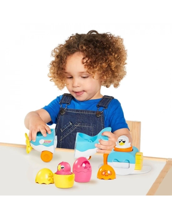 ÇOK SATAN 73147 Tomy, 2si1 arada Uçak ve Saklambaçlı Yumurtalar, 12-36 ay