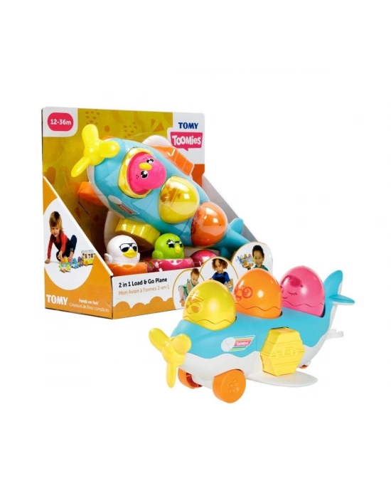 ÇOK SATAN 73147 Tomy, 2si1 arada Uçak ve Saklambaçlı Yumurtalar, 12-36 ay