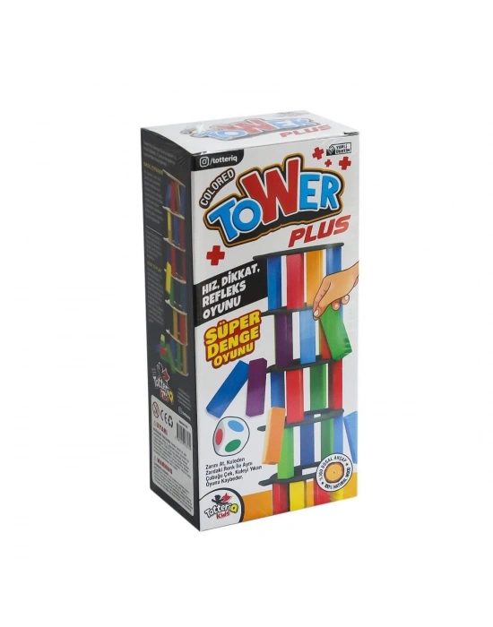 ÇOK SATAN 7317 Renkli Plus Tower Süper Denge Oyunu 54 Adet -Totteriq