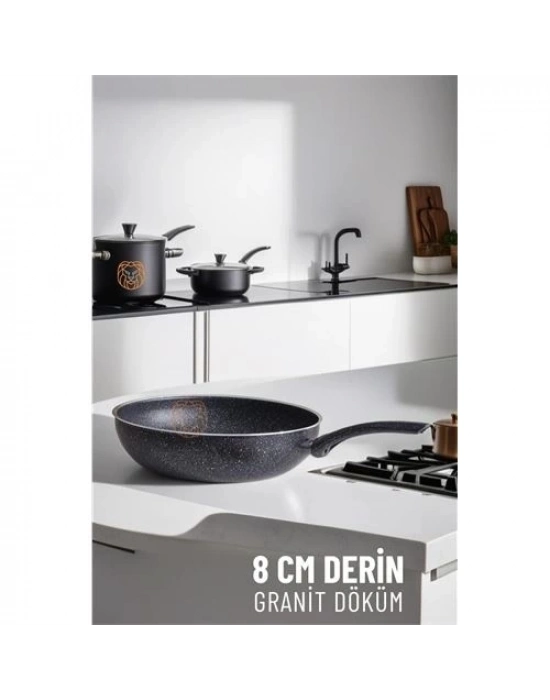 ÇOK SATAN 8 Cm Derin Wok Tava Granit Döküm L.Kinnaird