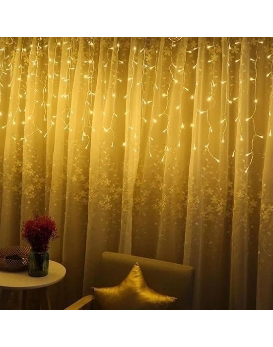 ÇOK SATAN 8 Fonksiyonlu 16 Saçaklı Perde Led 3 x 1 (Günışığı)