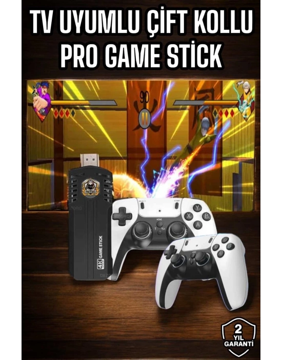ÇOK SATAN 8K Android TV Gme Stick Video Oyun Konsolu Aile Retro 35000 Oyunlu Çift Kollu