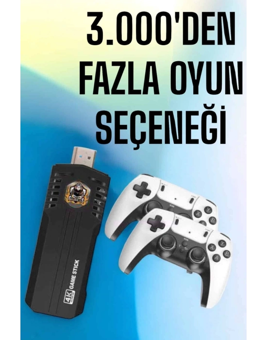 ÇOK SATAN 8K Android TV Gme Stick Video Oyun Konsolu Aile Retro 35000 Oyunlu Çift Kollu