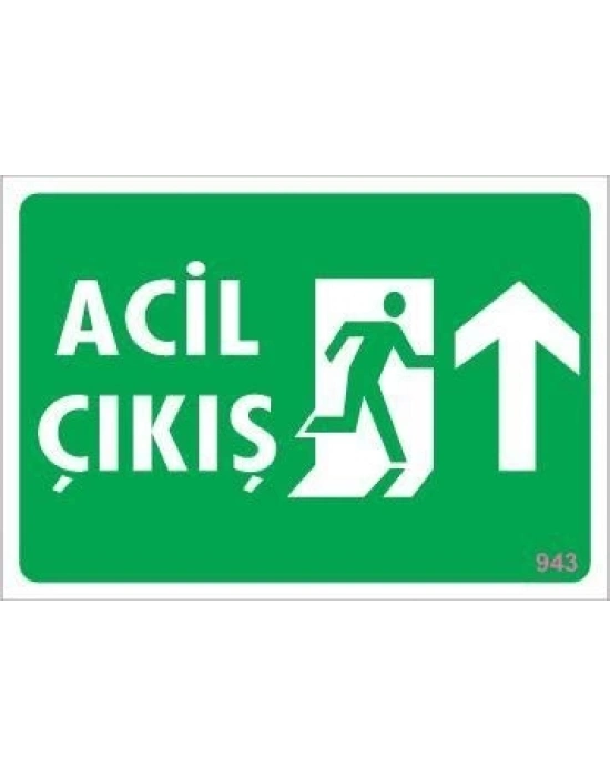 ® Acil Çıkış Uyarı Levhası 17,5x25 KOD:943