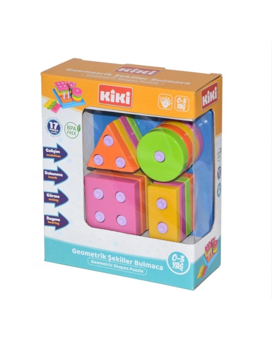 ÇOK SATAN AE-1410 Kiki, Geometrik Şekiller Bulmaca / 0-3 yaş