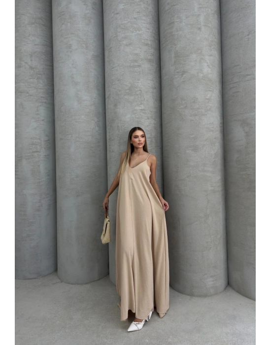 Aerobin uzun elbise bej pt