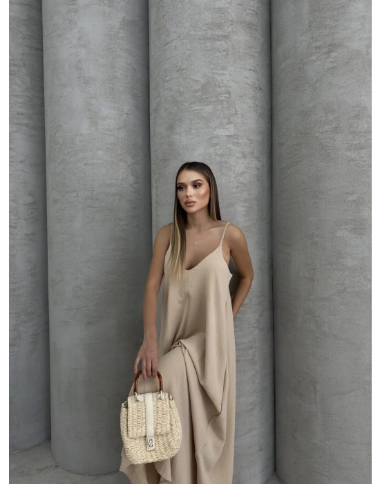 Aerobin uzun elbise bej pt