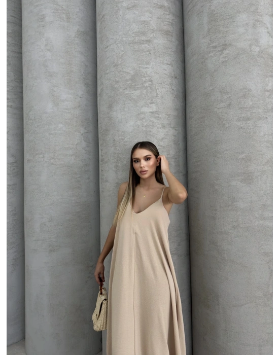 Aerobin uzun elbise bej pt