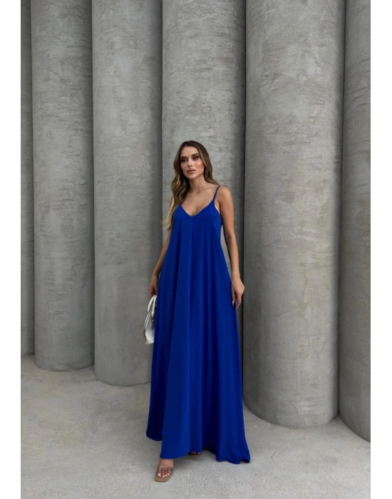 Aerobin uzun elbise saks mavisi pt