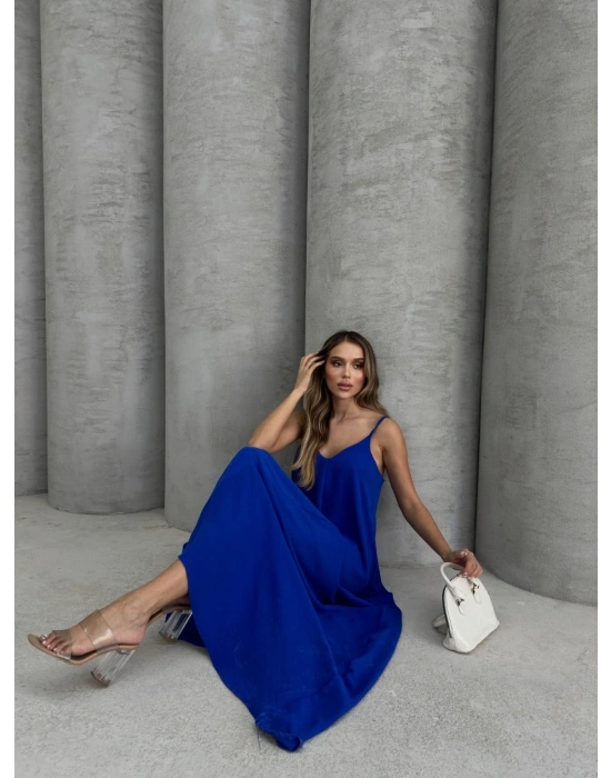 Aerobin uzun elbise saks mavisi pt