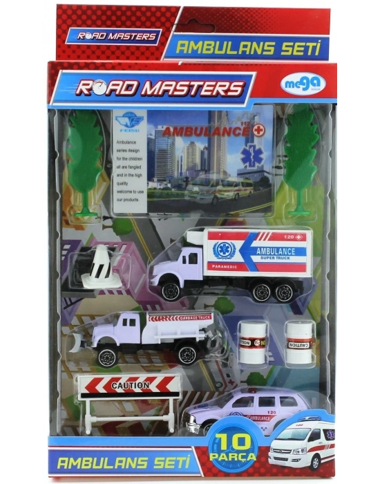 ÇOK SATAN Ağaçlı Metal Ambulans Seti Jp9103