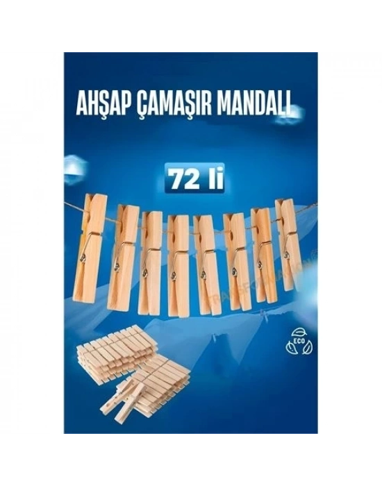 ÇOK SATAN Ahşap Çamaşır Mandalı 72 ADET