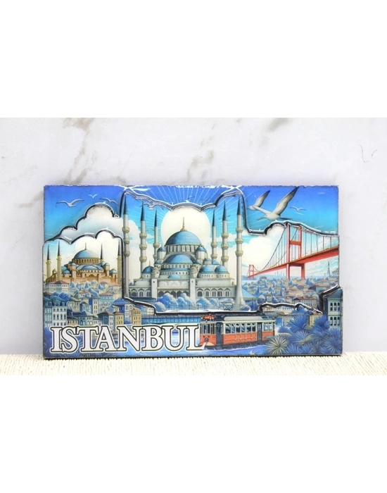 ÇOK SATAN Ahşap İstanbul Temalı Magnet Alk4362