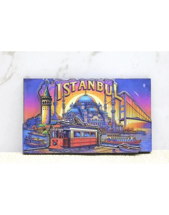 ÇOK SATAN Ahşap İstanbul Temalı Magnet Alk4363