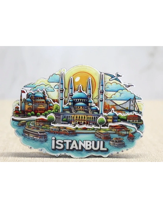 ÇOK SATAN Ahşap İstanbul Temalı Magnet Alk4598