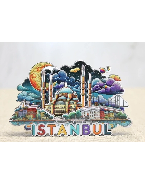 ÇOK SATAN Ahşap İstanbul Temalı Magnet Alk4599