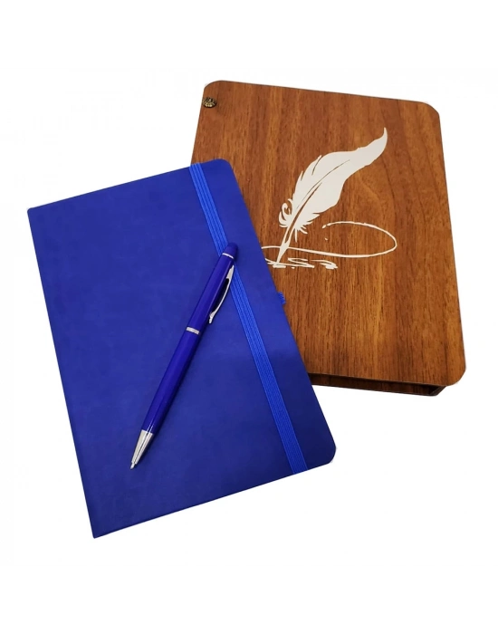 ÇOK SATAN Ahşap Kutulu Defter ve Kalem Seti