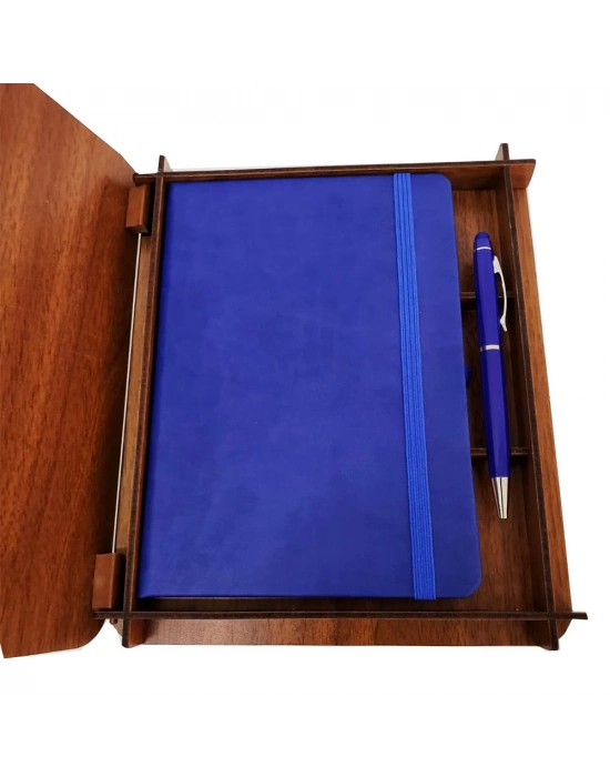 ÇOK SATAN Ahşap Kutulu Defter ve Kalem Seti