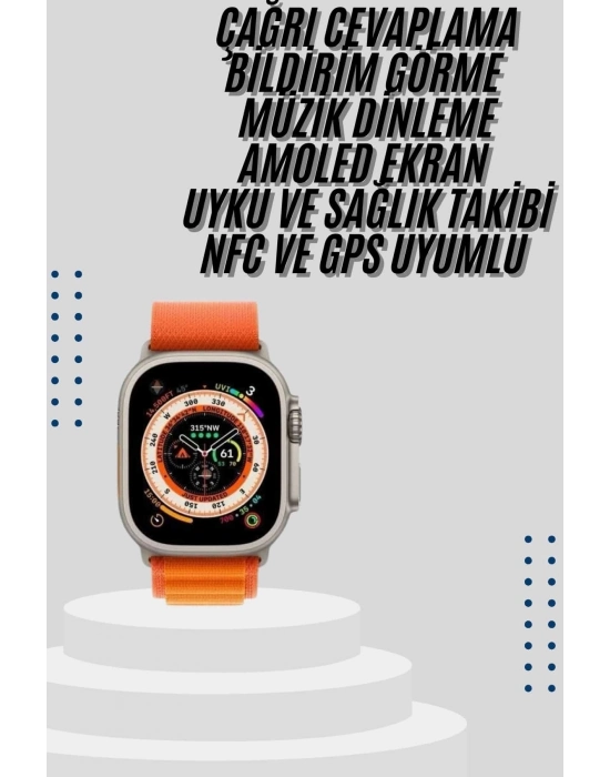 ÇOK SATAN Akıllı Saat Bleutooth Bağlantılı Akıllı Saat Amoled Ekran 49 MM