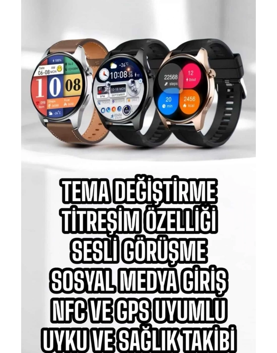 ÇOK SATAN Akıllı Saat Tema Değiştirme Titreşimli Bluetooth Bağlantılı NFC Ve GPS Uyumlu