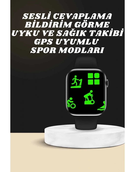 ÇOK SATAN Akıllı Saat Wireless Şarj Yüksek Çözünürlüklü Müzik Dinleme Sesli Cevaplama