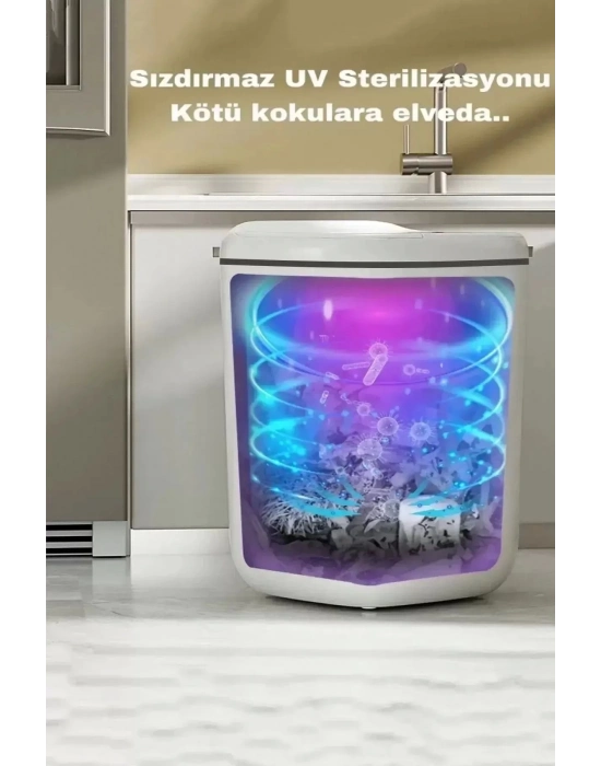 ÇOK SATAN Akıllı Sensörlü Çöp Kovası 20L - UV Işık Antibakteriyel & Koku Geçirmez Otomatik Mutfak Ofis Banyo Kovası