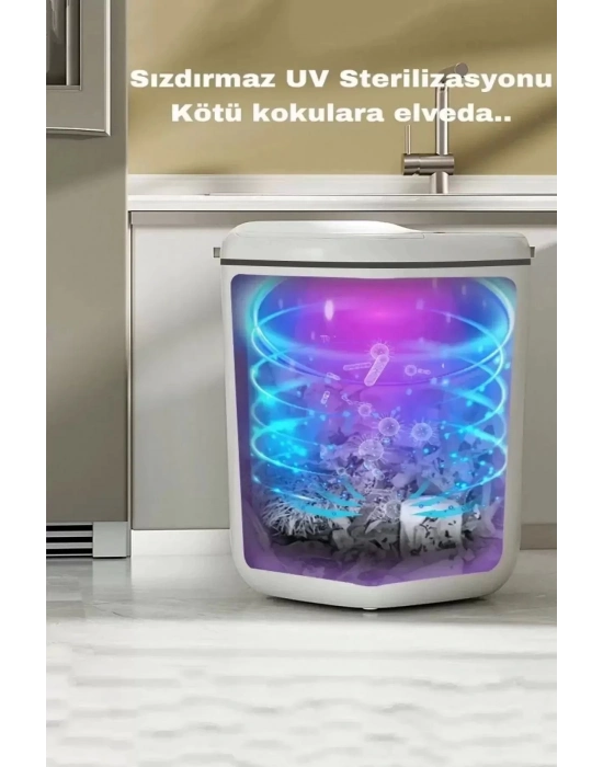 ÇOK SATAN Akıllı Teknolojik Sensörlü Çöp Kovası Işık Antibakteriyel Koku Geçirmez Ofis Banyo Mutfak 20l Uv