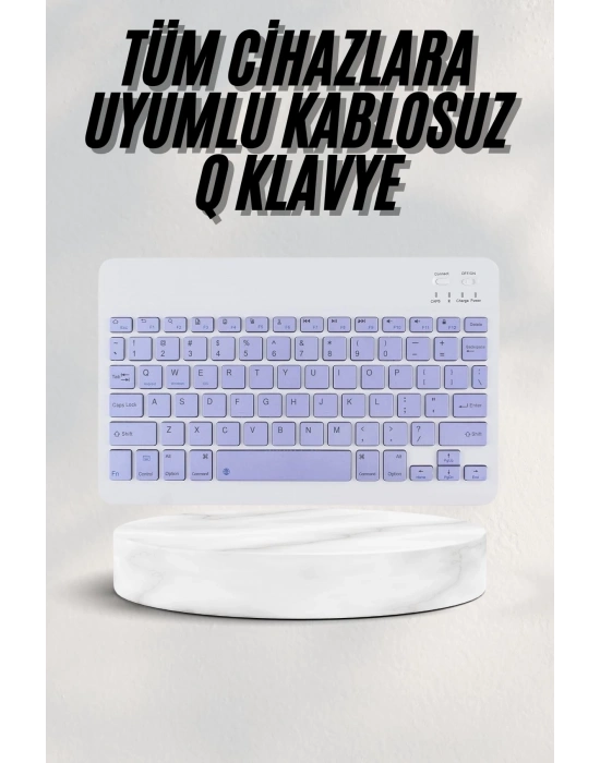 ÇOK SATAN Android ve İOS Uyumlu Bluetooth Kablosuz Türkçe Q Klavye Renkli
