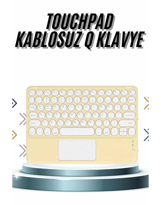 ÇOK SATAN Android ve İOS Uyumlu Bluetooth Klavye Touchpad Slim Kablosuz Wifi Q Klavye
