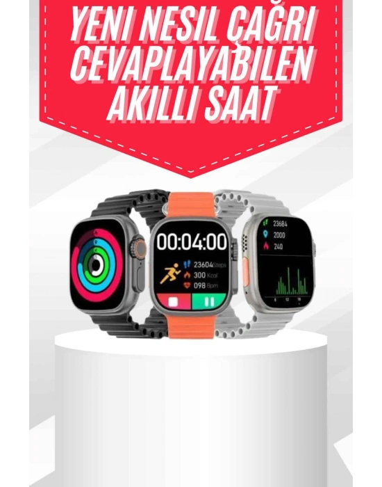ÇOK SATAN Android ve İOS Uyumlu Uyku ve Sağlık Takibi Yapabilen 3 Kordonlu Akıllı Saat