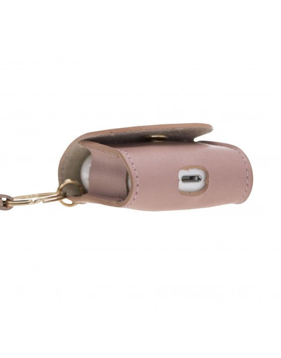 ÇOK SATAN Apple AirPods 2.nesil Uyumlu Deri Kılıf Mai Snap NU2 Pembe