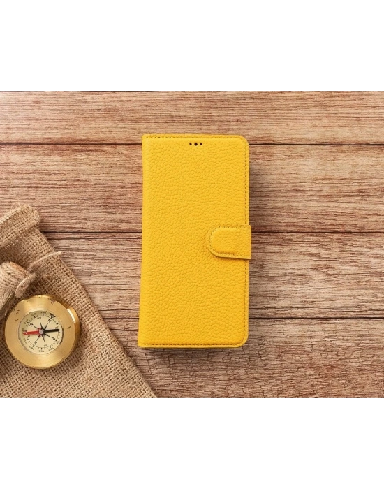 ÇOK SATAN Apple iPhone 11 Pro Max Uyumlu Deri Cüzdanlı Kılıf FL12 Sarı
