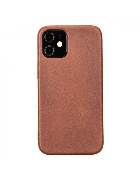 ÇOK SATAN Apple iPhone 12 mini Uyumlu Deri Arka Kapak ROCK RST2EF Taba
