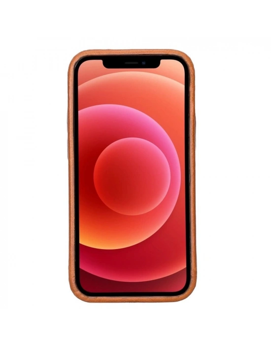 ÇOK SATAN Apple iPhone 12 mini Uyumlu Deri Arka Kapak ROCK RST2EF Taba