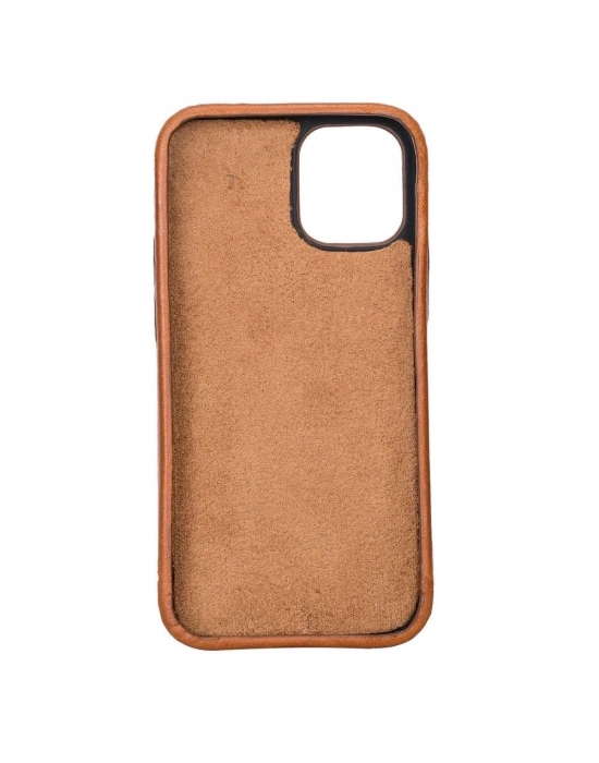 ÇOK SATAN Apple iPhone 12 mini Uyumlu Deri Arka Kapak ROCK RST2EF Taba