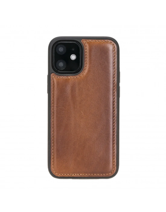 ÇOK SATAN Apple iPhone 12 mini Uyumlu Deri Arka Kapak RST2EF Taba