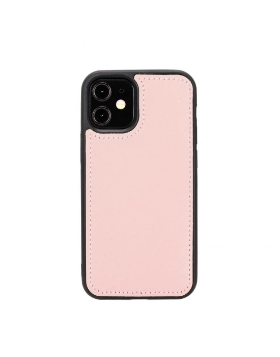 ÇOK SATAN Apple iPhone 12 mini Uyumlu Deri Cüzdanlı Kılıf NU2 Pembe