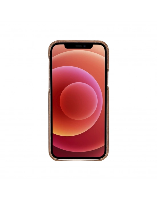 ÇOK SATAN Apple iPhone 12 Pro Uyumlu Deri Arka Kapak F360 G2 Antik Kahve