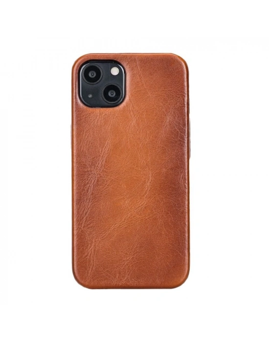 ÇOK SATAN Apple iPhone 13 Mini Uyumlu Deri Arka Kapak ROCK RST2EF Taba