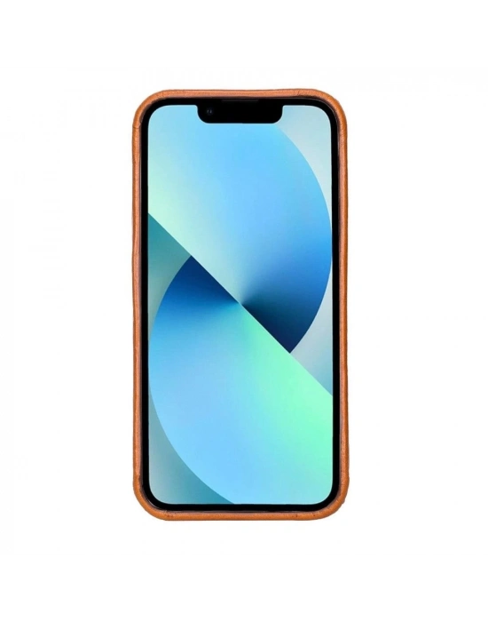 ÇOK SATAN Apple iPhone 13 Mini Uyumlu Deri Arka Kapak ROCK RST2EF Taba