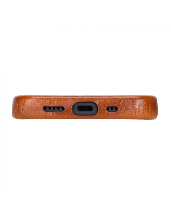 ÇOK SATAN Apple iPhone 13 Mini Uyumlu Deri Arka Kapak ROCK RST2EF Taba