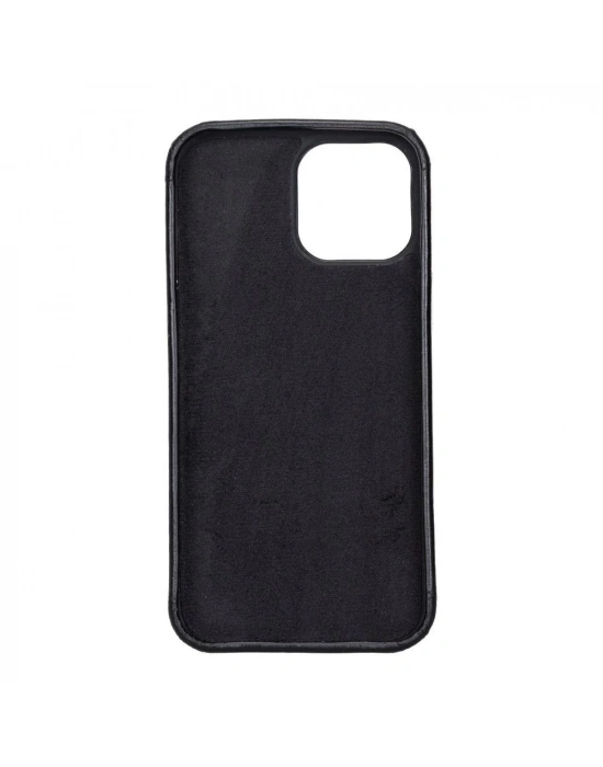 ÇOK SATAN Apple iPhone 13 Pro Max Uyumlu Deri Arka Kapak ROCK RST1 Siyah