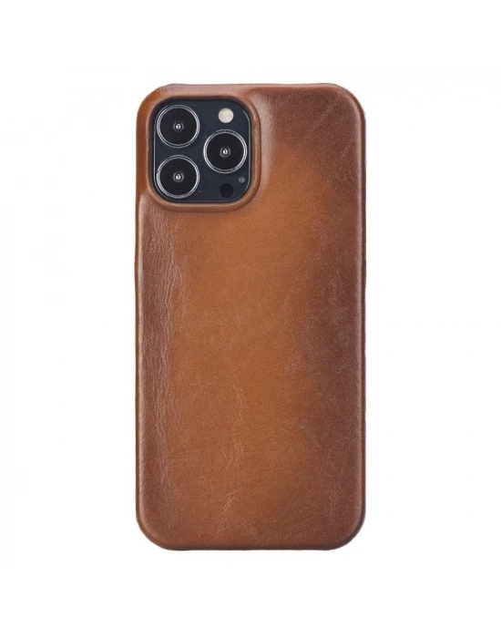 ÇOK SATAN Apple iPhone 13 Pro Max Uyumlu Deri Arka Kapak UJ RST2EF Taba